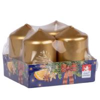 Pillar candle 40x60mm lacquered , 4 pcs in tray