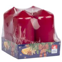 Pillar candle 40x80mm , 4 pcs in tray